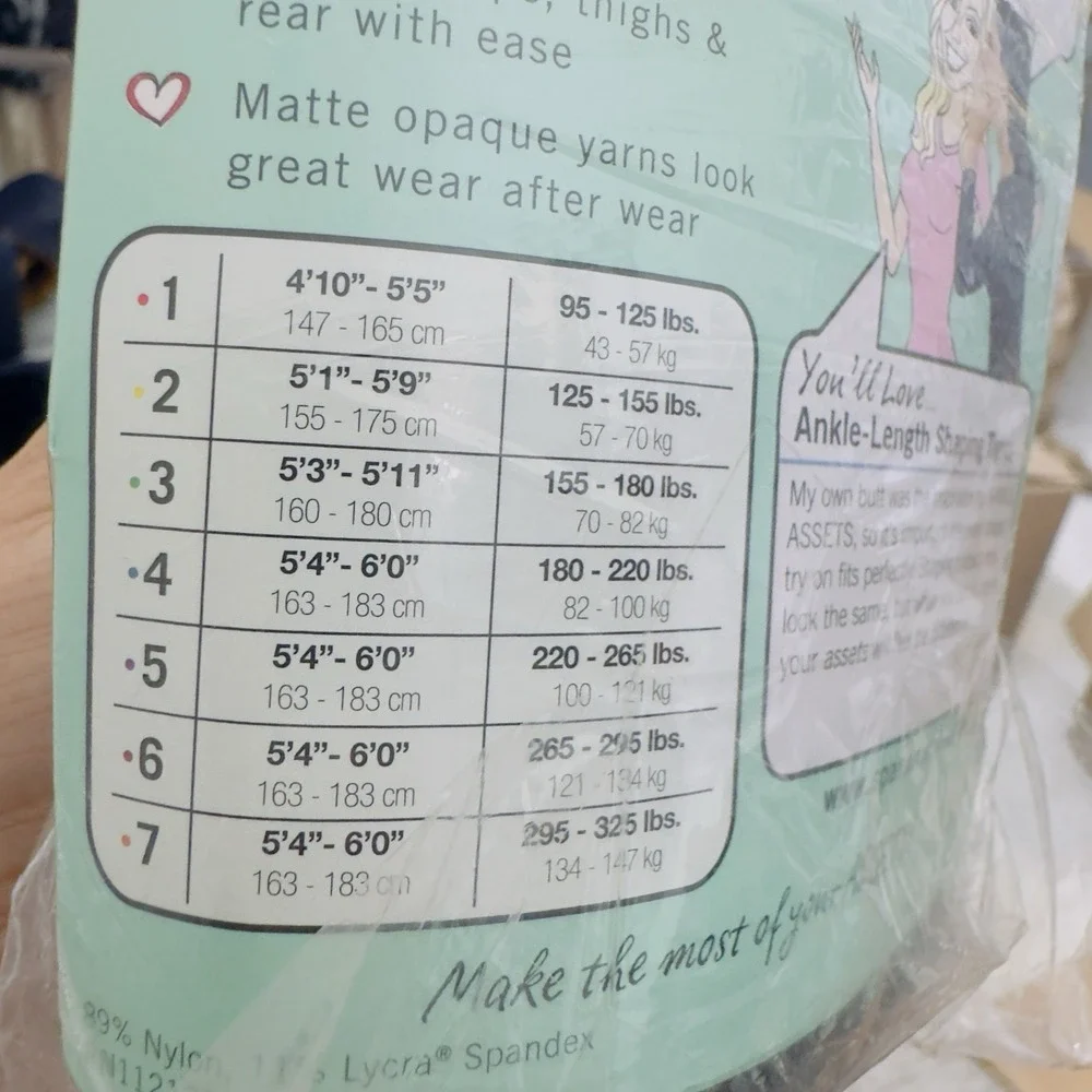 SPANX Assets Sara Blakely Ankle Length Shaping Tights Black Size 5 NIP